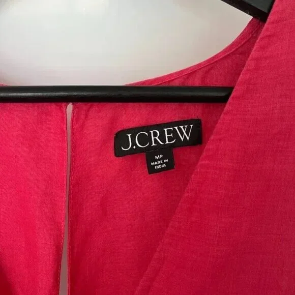 J.Crew Hyacinth V-Neck Ramie Dress Pink Size M Petite - Picture 5 of 6